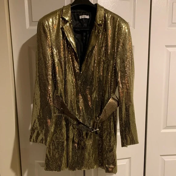 festive blazer dress Bebe Women's Bold Blazer Dress, Size XL in Red Polyester